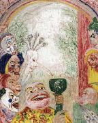 James Ensor The Song of the Wine or Thirsty Masks oil painting reproduction